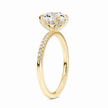 Round Hidden Halo Certified Natural Diamond Pave Engagement Ring - Tamara