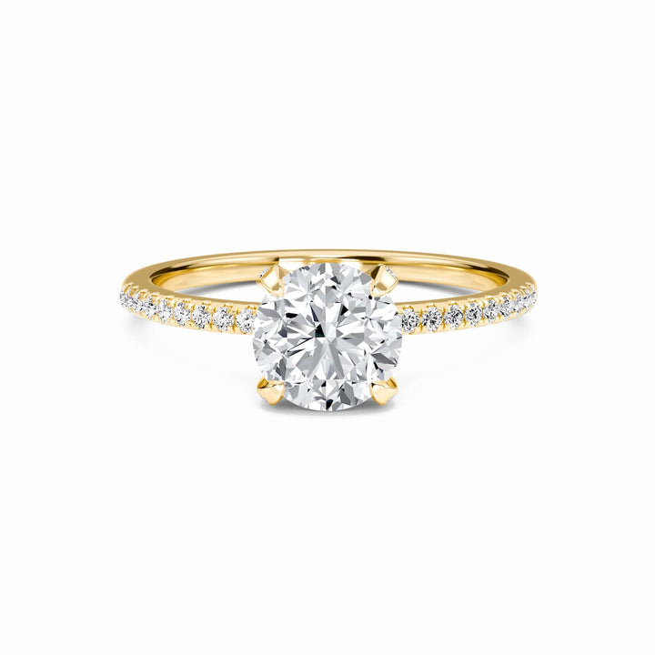 Round Hidden Halo Certified Natural Diamond Pave Engagement Ring - Tamara