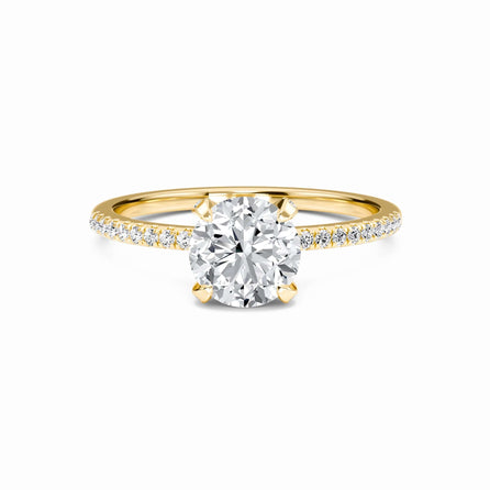 Round Hidden Halo Certified Natural Diamond Pave Engagement Ring - Tamara