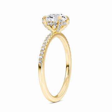 Round Hidden Halo Certified Natural Diamond Pave Engagement Ring - Tamara