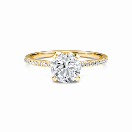 Round Hidden Halo Certified Lab Diamond Pave Engagement Ring - Matilda