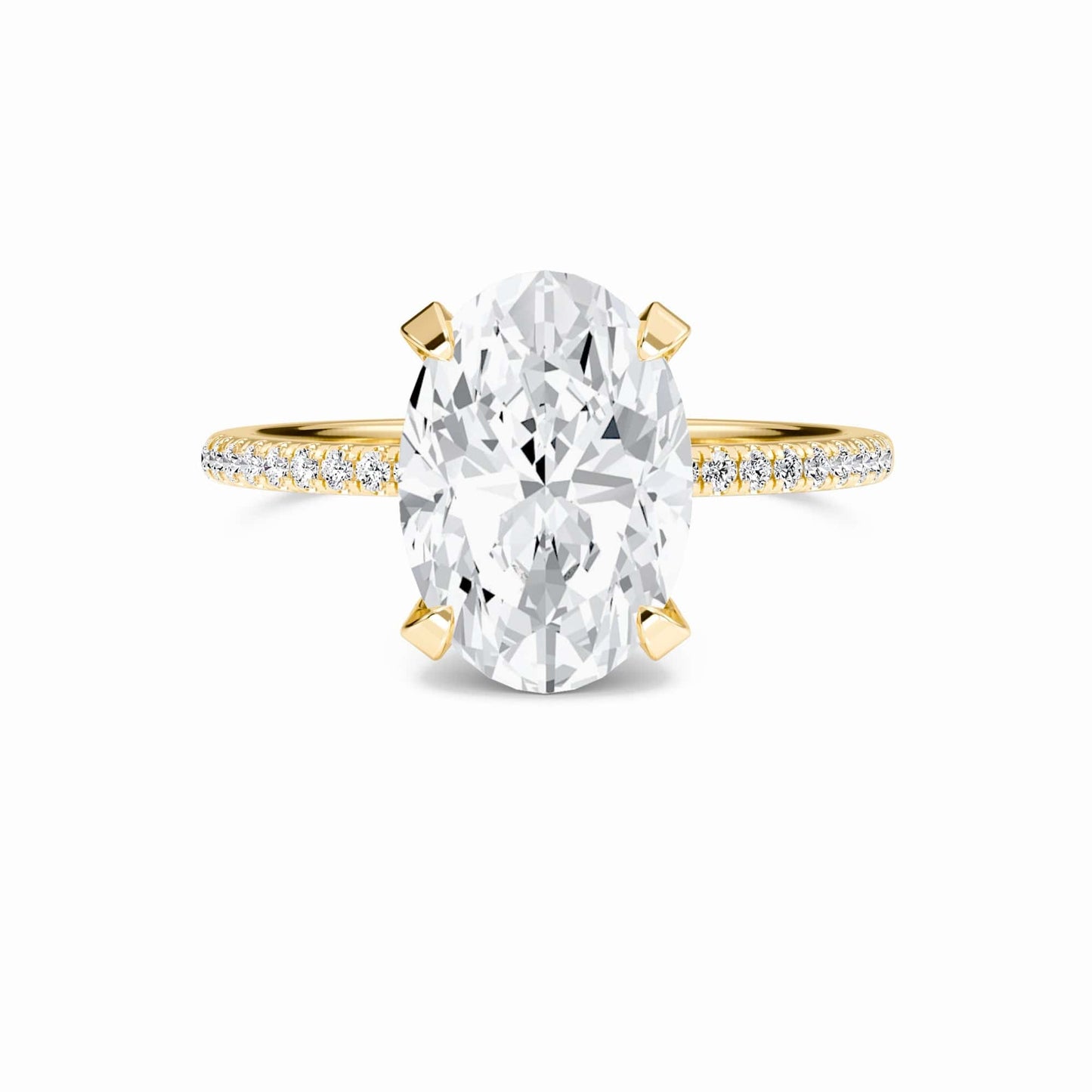 Oval Hidden Halo Certified Lab Diamond Pave Engagement Ring - Matilda