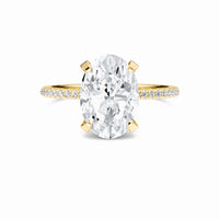Oval Hidden Halo Certified Lab Diamond Pave Engagement Ring - Matilda