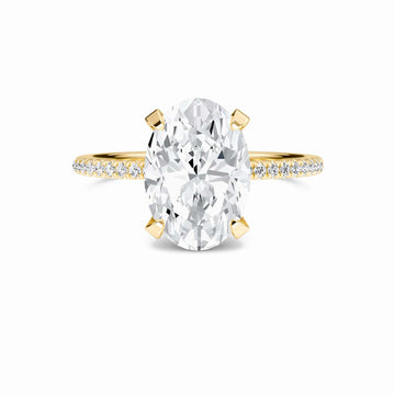Oval Hidden Halo Certified Lab Diamond Pave Engagement Ring - Matilda