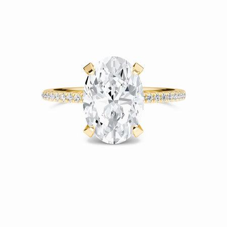 Oval Hidden Halo Certified Lab Diamond Pave Engagement Ring - Matilda