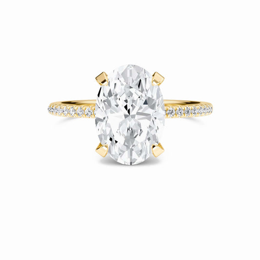 Oval Hidden Halo Certified Lab Diamond Pave Engagement Ring - Matilda