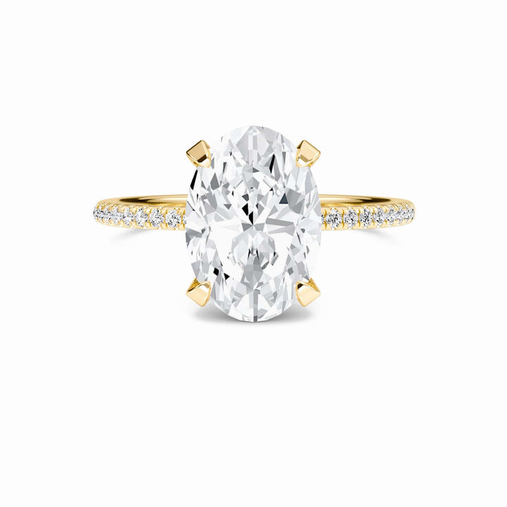 Oval Hidden Halo Certified Lab Diamond Pave Engagement Ring - Matilda