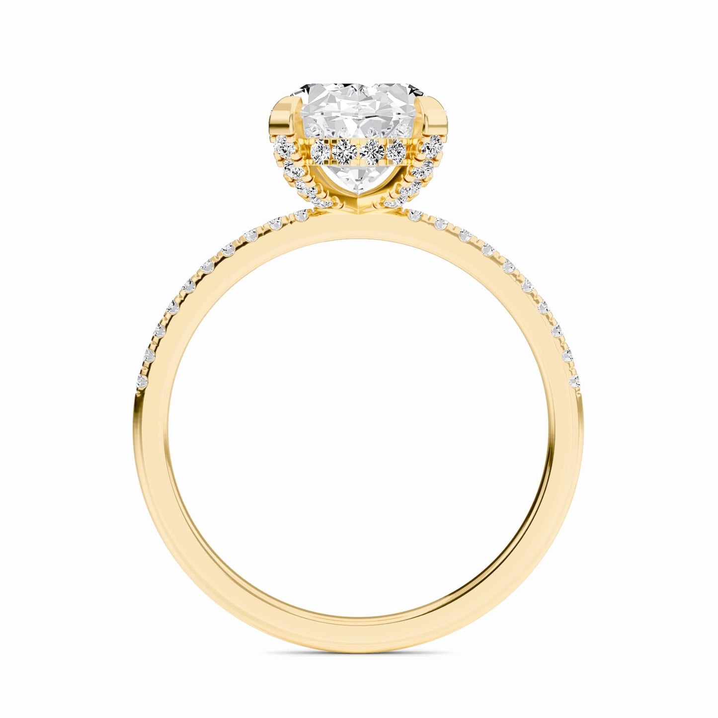 Oval Hidden Halo Certified Lab Diamond Pave Engagement Ring - Matilda