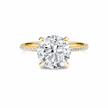 Round Hidden Halo Certified Lab Diamond Pave Engagement Ring - Matilda