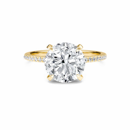 Round Hidden Halo Certified Lab Diamond Pave Engagement Ring - Matilda
