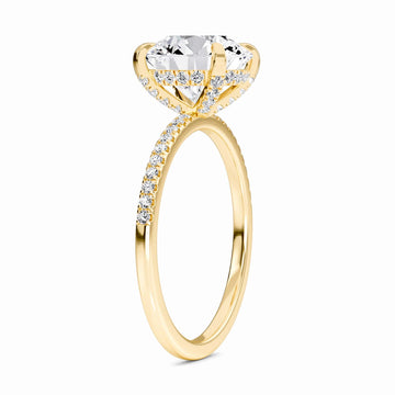 Round Hidden Halo Certified Lab Diamond Pave Engagement Ring - Matilda