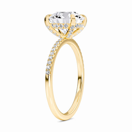 Round Hidden Halo Certified Lab Diamond Pave Engagement Ring - Matilda