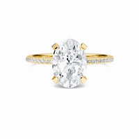 Oval Hidden Halo Certified Lab Diamond Pave Engagement Ring - Matilda