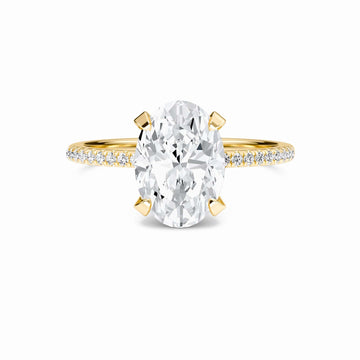 Oval Hidden Halo Certified Lab Diamond Pave Engagement Ring - Matilda