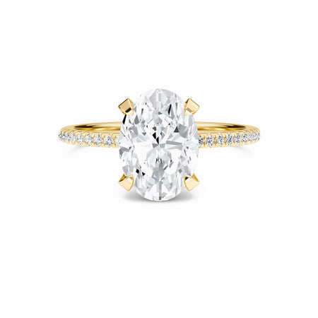 Oval Hidden Halo Certified Lab Diamond Pave Engagement Ring - Matilda