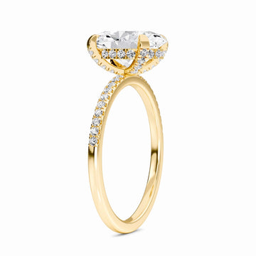 Oval Hidden Halo Certified Lab Diamond Pave Engagement Ring - Matilda