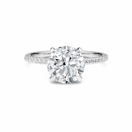 Round Hidden Halo Certified Lab Diamond Pave Engagement Ring - Matilda