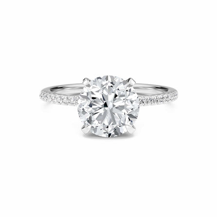 Round Hidden Halo Certified Lab Diamond Pave Engagement Ring - Matilda