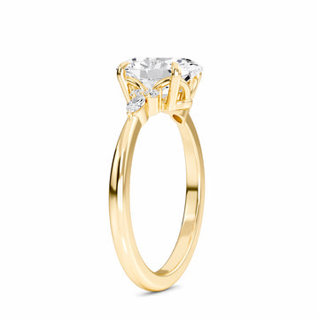 Oval Cluster Side Certified Lab Diamond Engagement Ring - Lacey