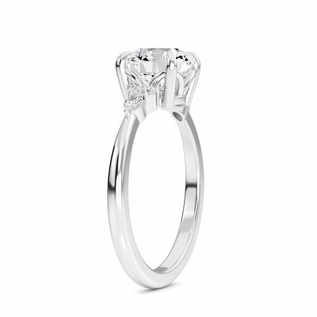 Round Cluster Side Certified Lab Diamond Engagement Ring - Lacey