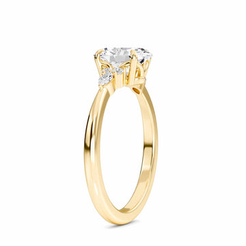 Oval Cluster Side Certified Lab Diamond Engagement Ring - Lacey