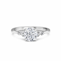 Round Cluster Side Certified Lab Diamond Engagement Ring - Lacey