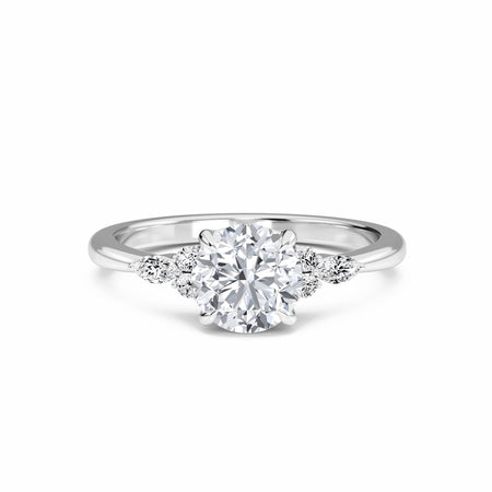 Round Cluster Side Certified Lab Diamond Engagement Ring - Lacey
