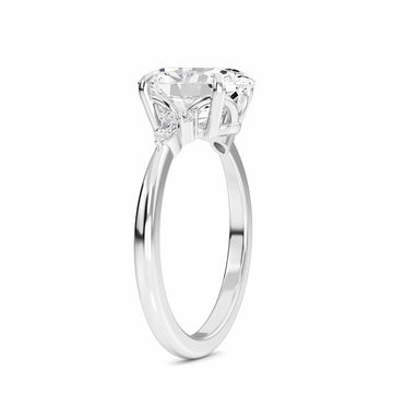 Oval Cluster Side Certified Lab Diamond Engagement Ring - Lacey