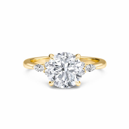 Round Cluster Side Certified Lab Diamond Engagement Ring - Lacey
