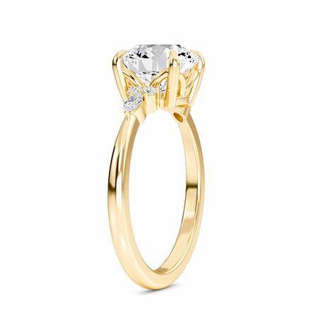 Round Cluster Side Certified Lab Diamond Engagement Ring - Lacey