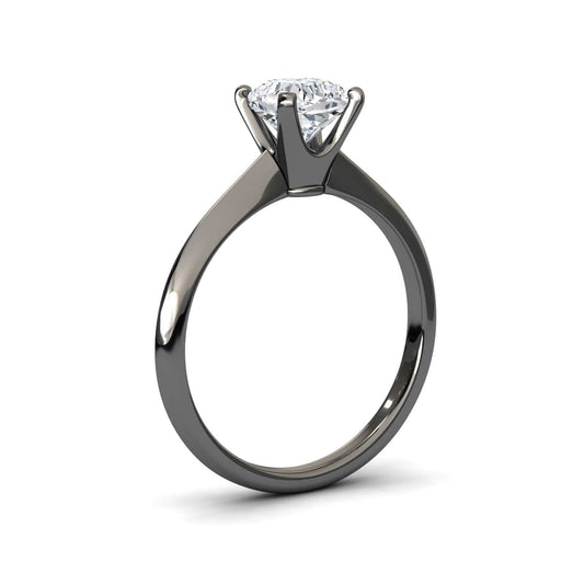 White Diamond Knife Edge Shank Solitaire Engagement Ring - Jocelyn