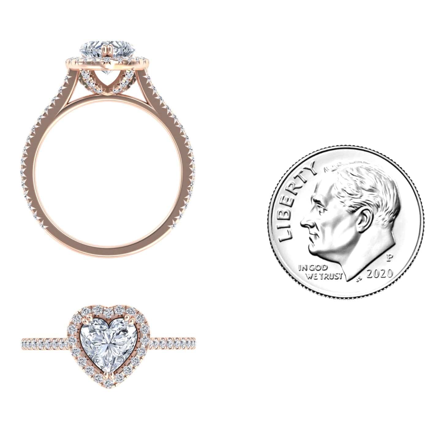 White Diamond Pave Set Halo Engagement Ring - Yulan
