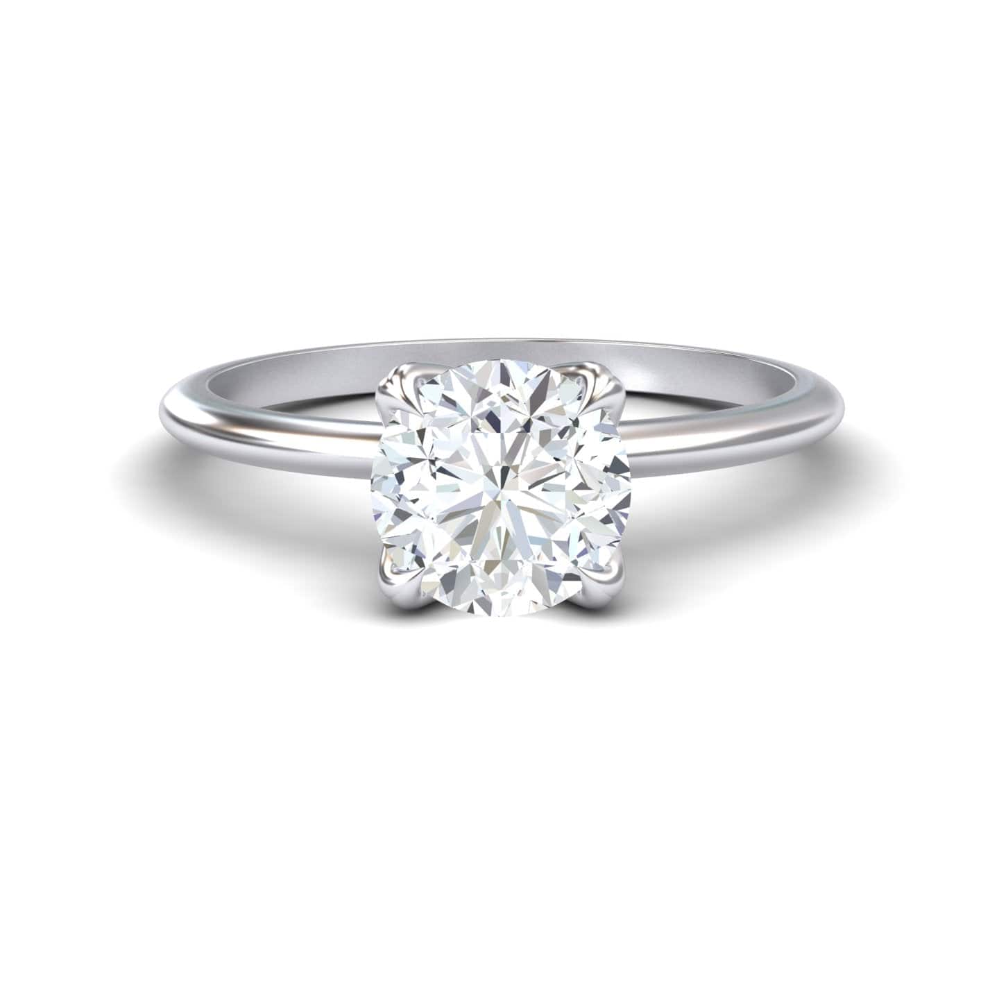 White Diamond Classic Solitaire Engagement Ring - McKenna