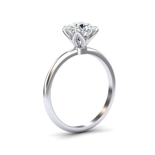 White Diamond Classic Solitaire Engagement Ring - McKenna