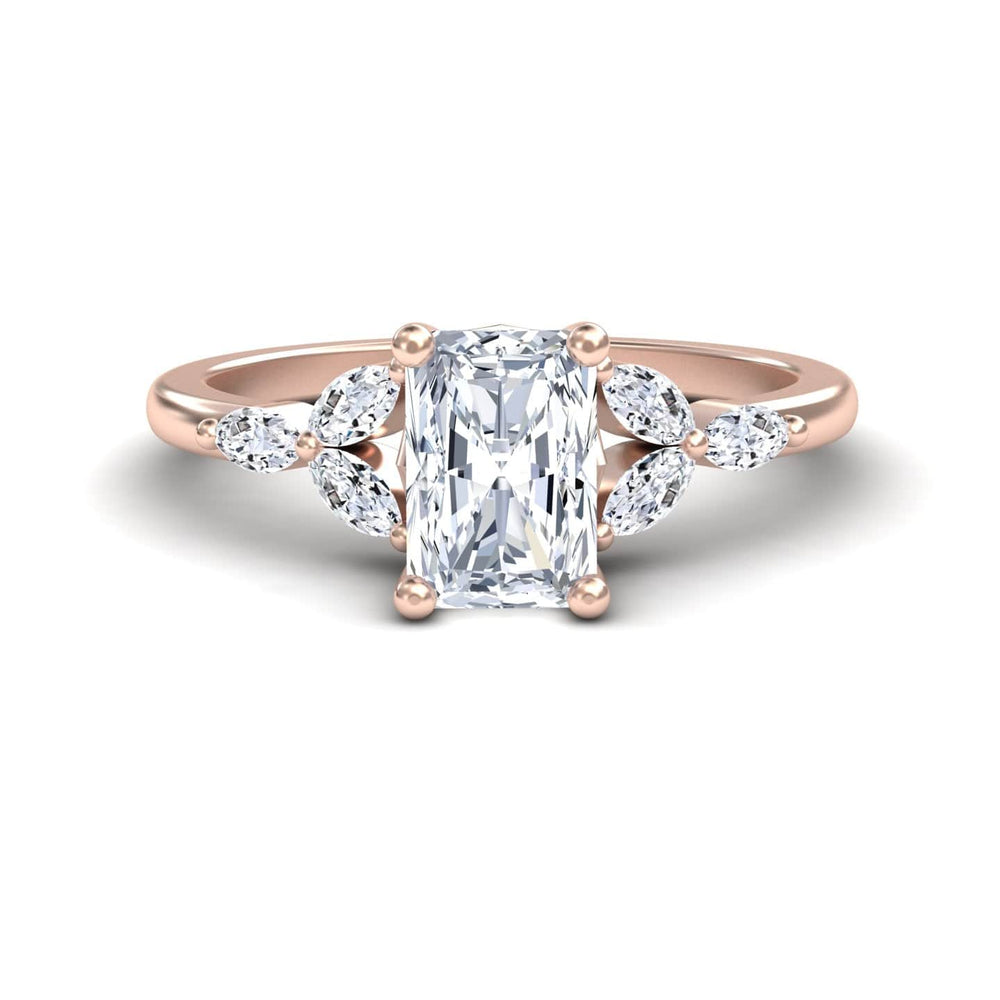 White diamond nature-inspired accented engagement ring