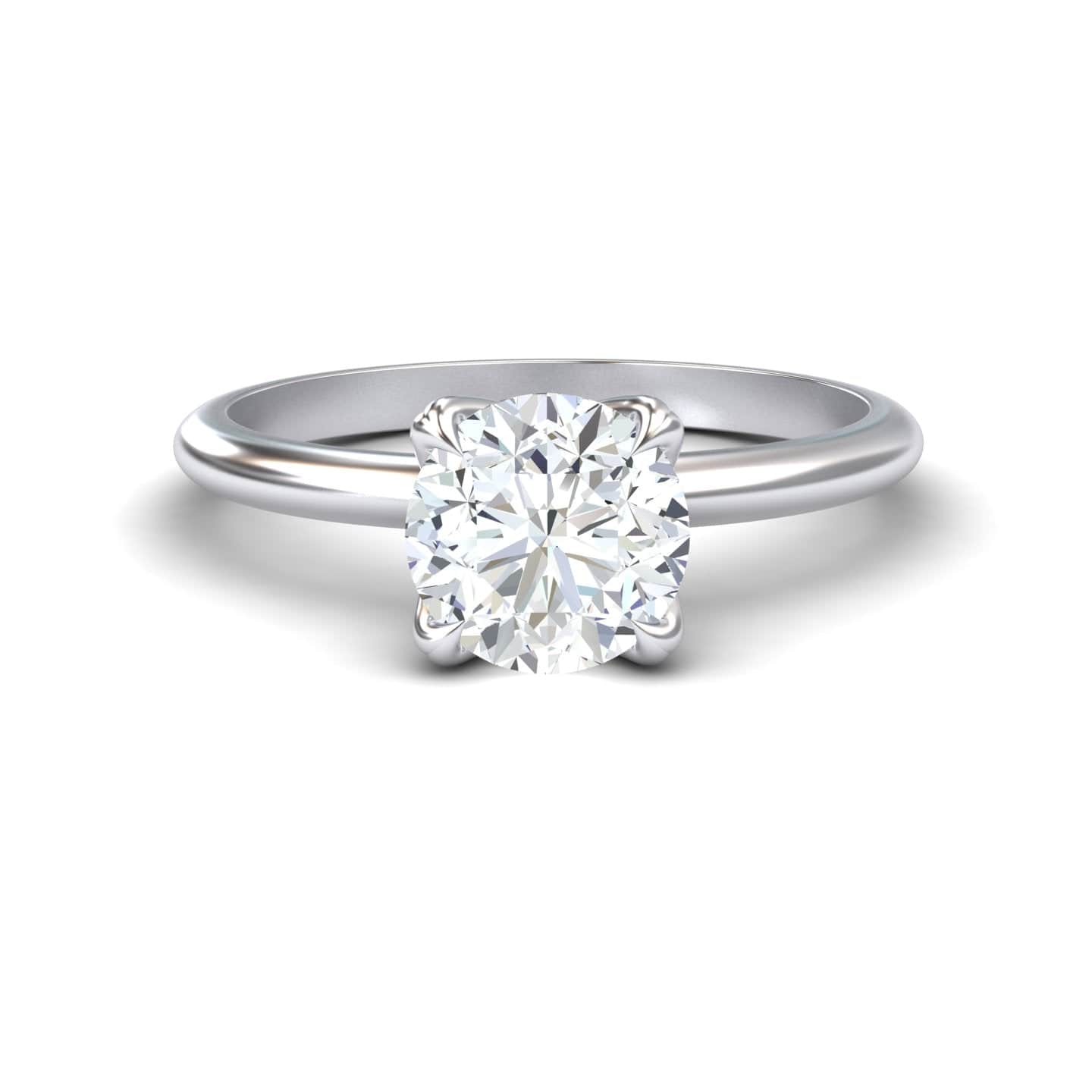 White Diamond Classic Solitaire Engagement Ring - Brielle