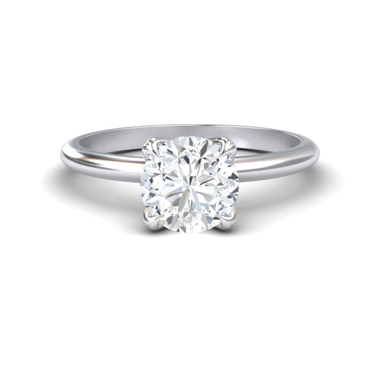 White Diamond Classic Solitaire Engagement Ring - Brielle