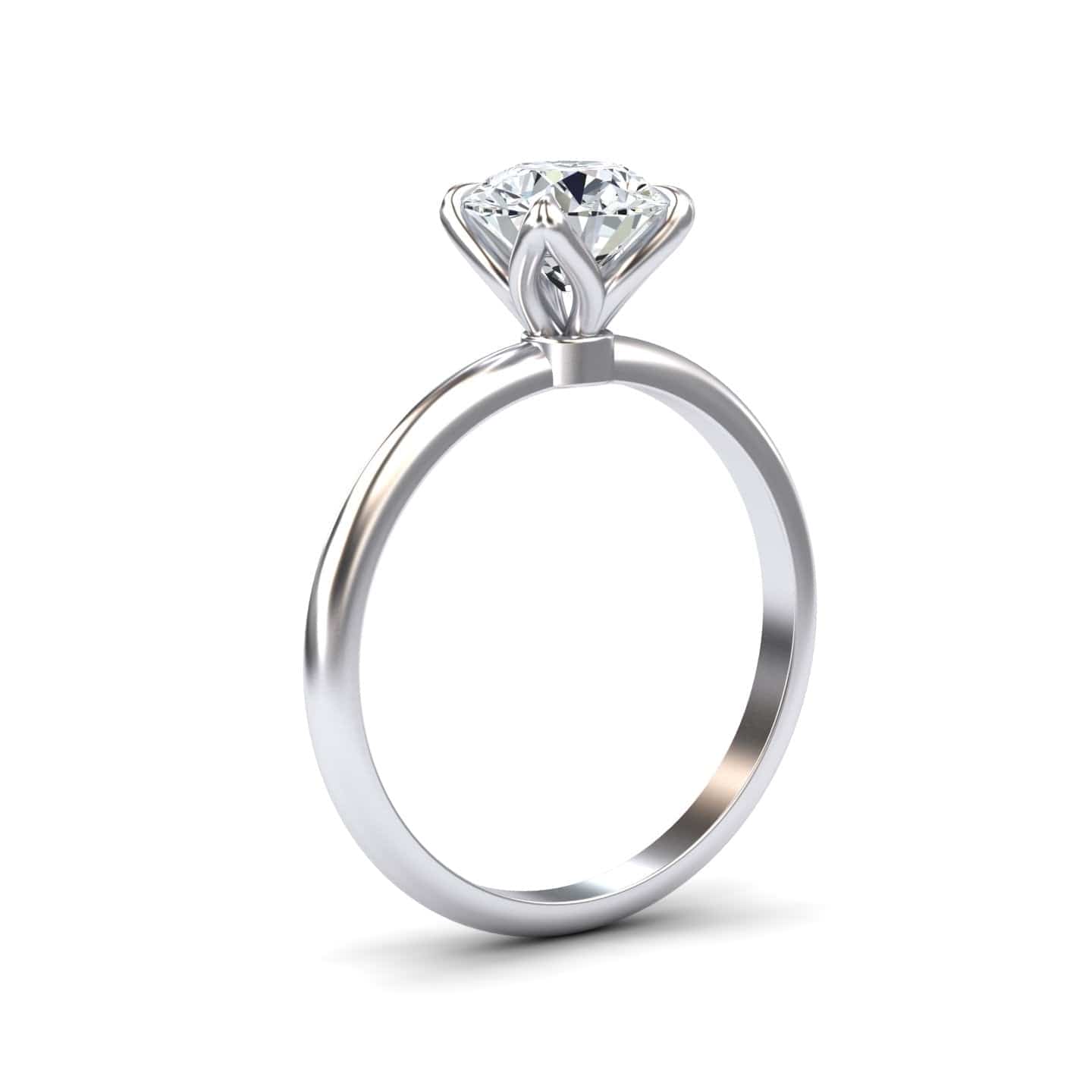 White Diamond Classic Solitaire Engagement Ring - Brielle