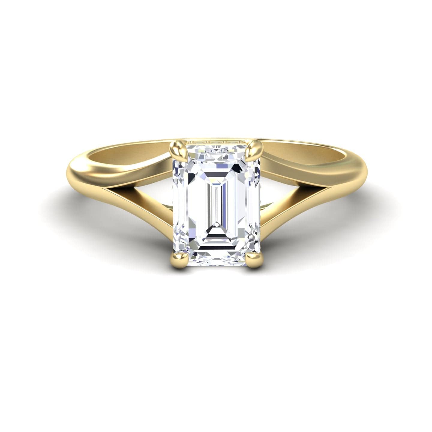 White Diamond Split Shank Hidden Halo Engagement Ring - Bethany