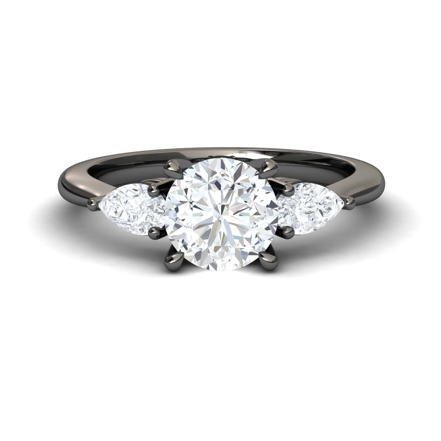 White Diamond Classic Three Stone Engagement Ring - Juniper