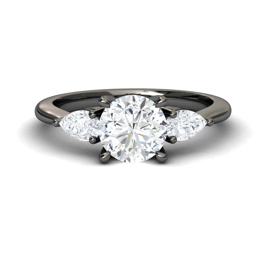 White Diamond Classic Three Stone Engagement Ring - Juniper