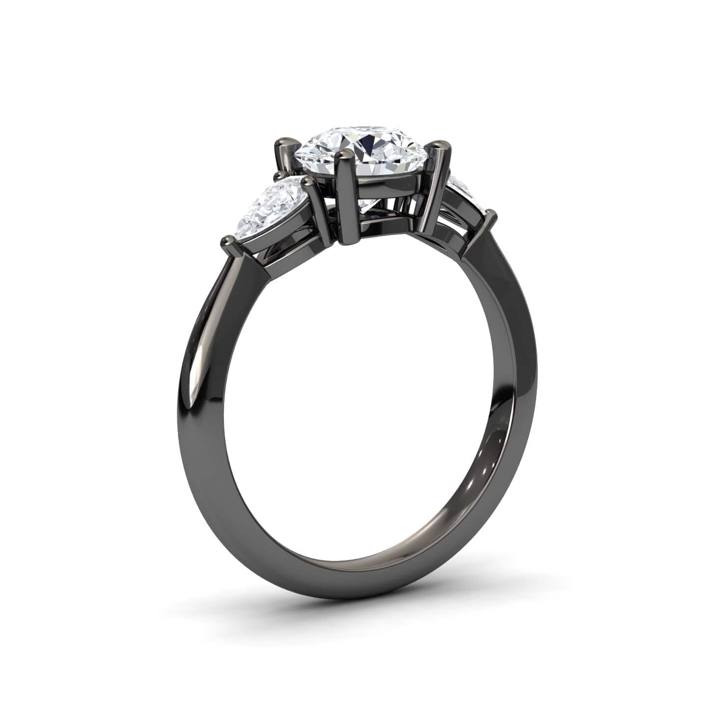 White Diamond Classic Three Stone Engagement Ring - Juniper