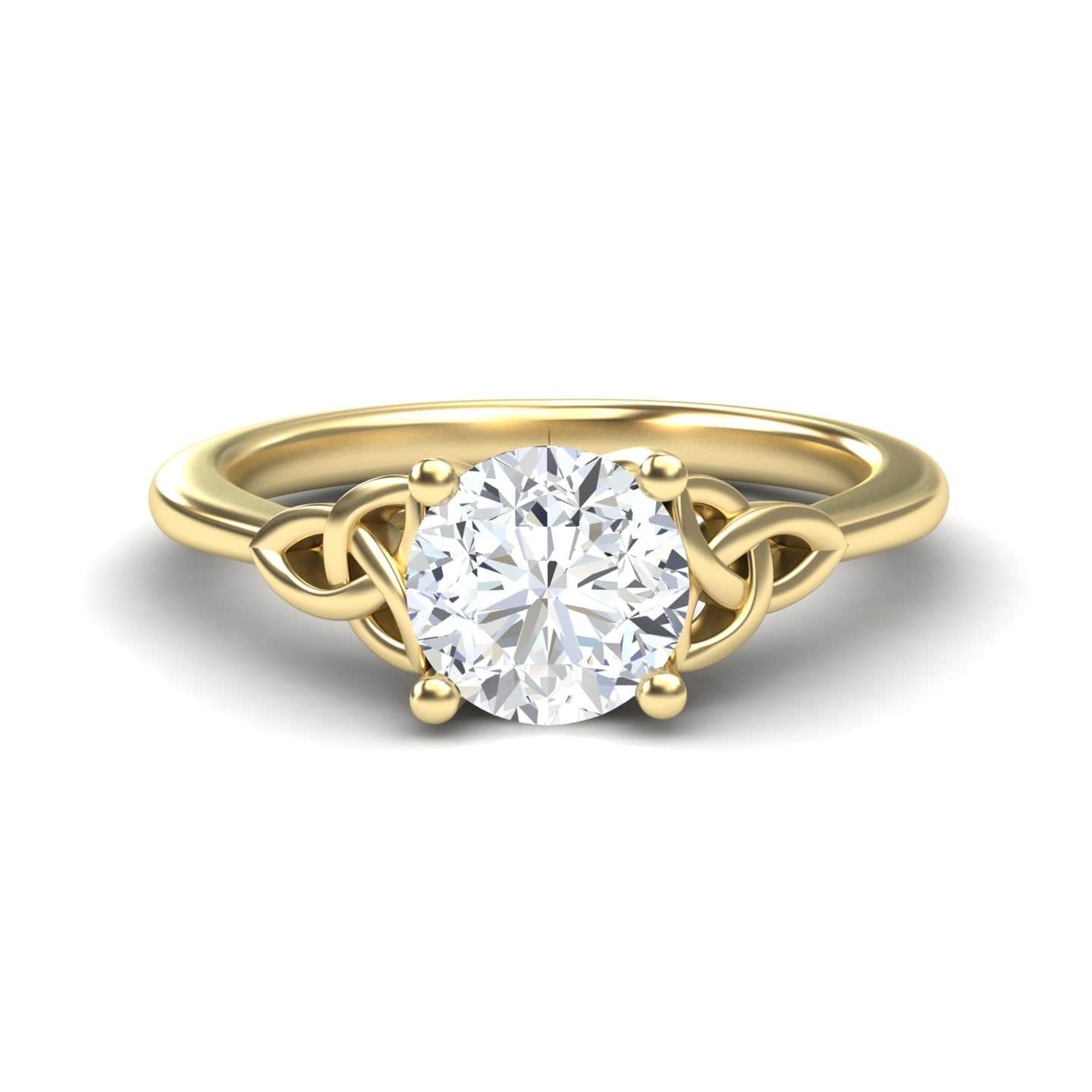 White Diamond Celtic Knot Solitaire Engagement Ring - Kelly