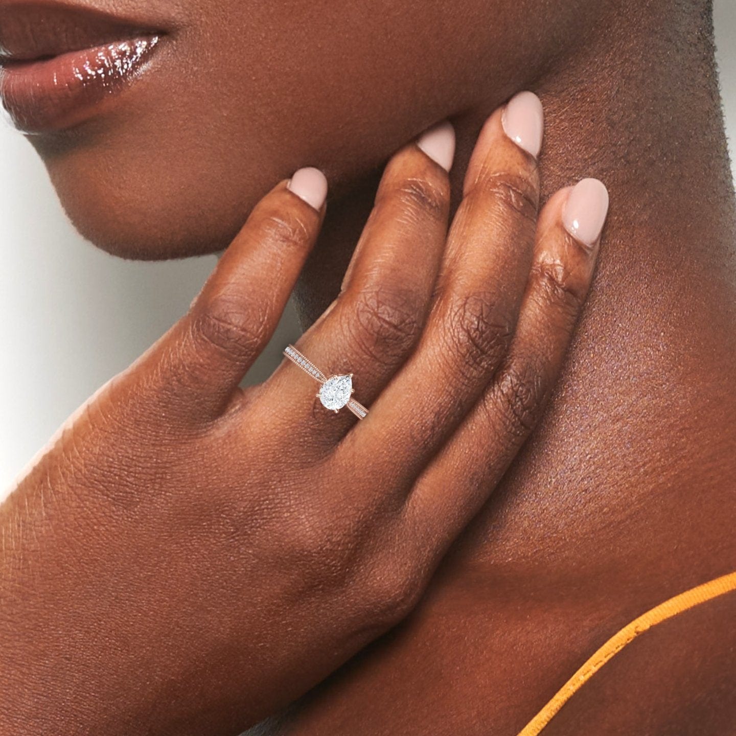 White Diamond Vintage-Inspired Milgrain Engagement Ring - Holly