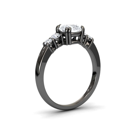 White Diamond Double Prong Five Stone Engagement Ring - Marilyn