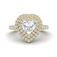 White Diamond Pave Double Halo Engagement Ring - Kate