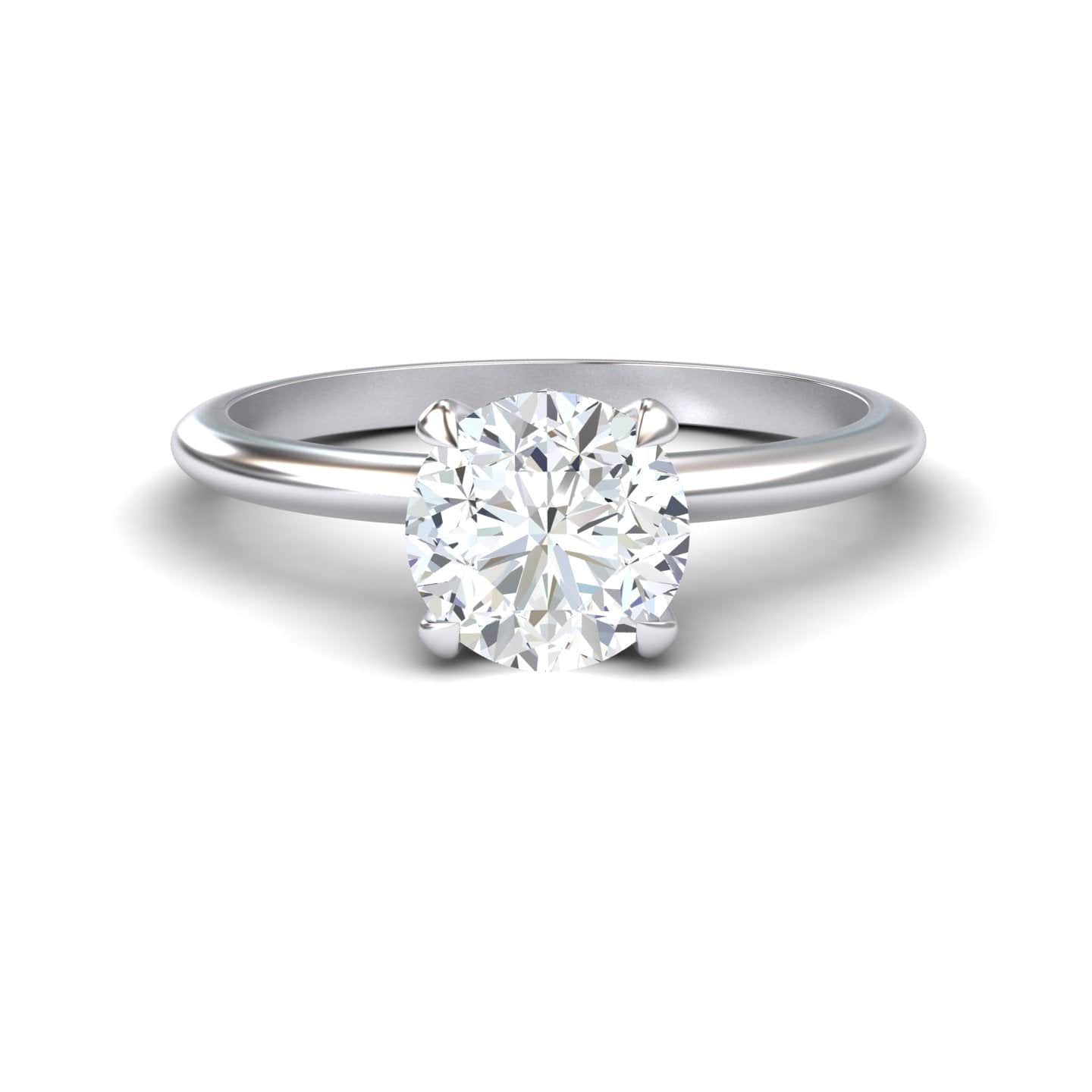 White Diamond Classic 4-Prong Solitaire Engagement Ring - Oakley