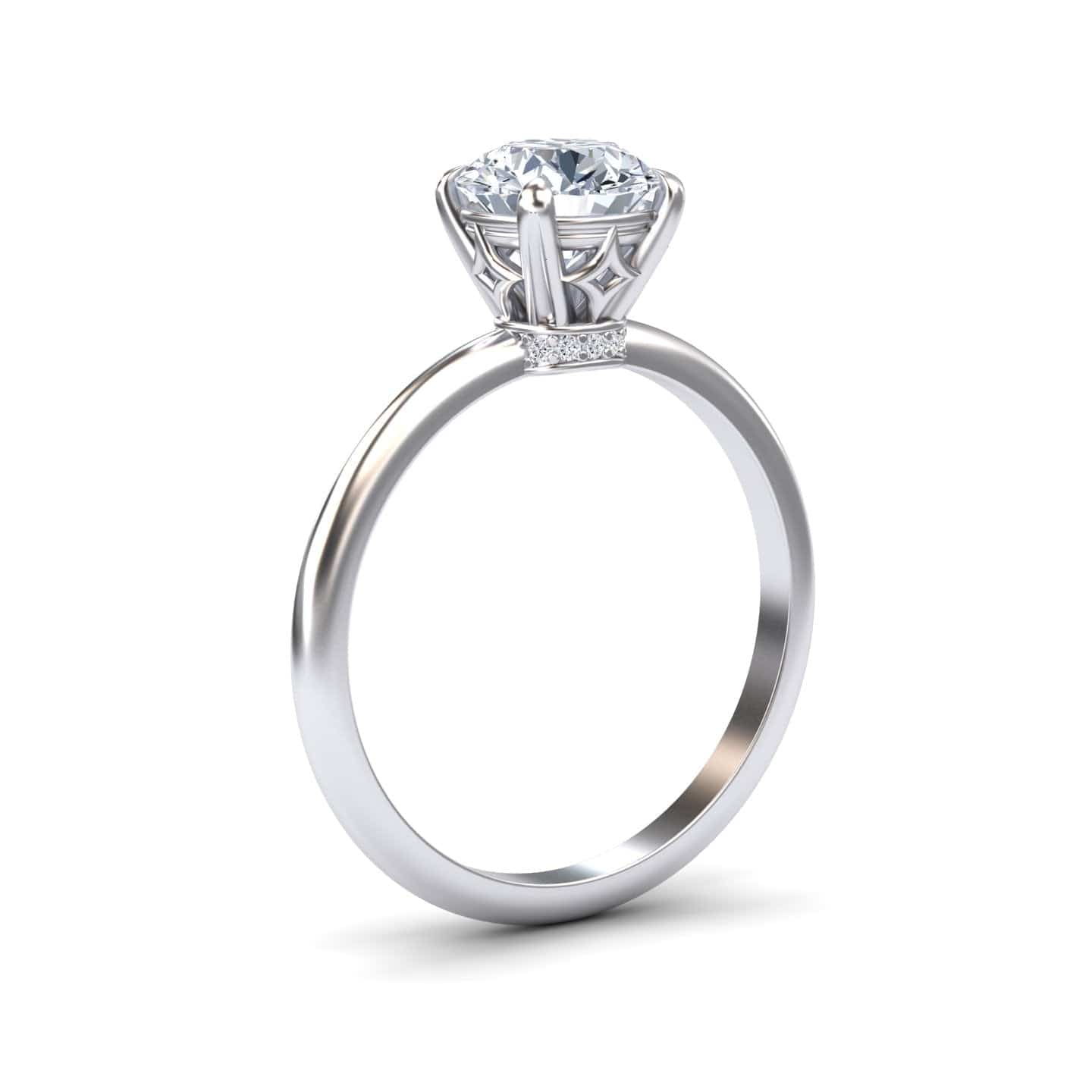 White Diamond Classic 4-Prong Solitaire Engagement Ring - Oakley