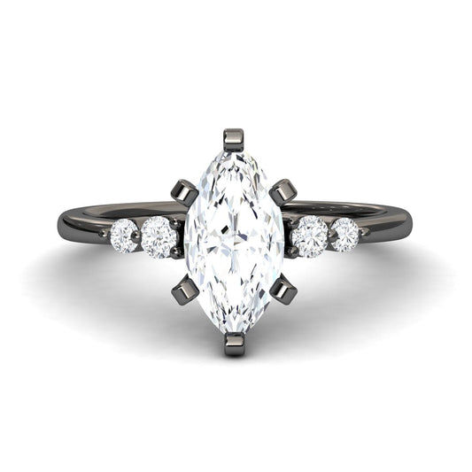 White Diamond Classic Five Stone Engagement Ring - Zariah