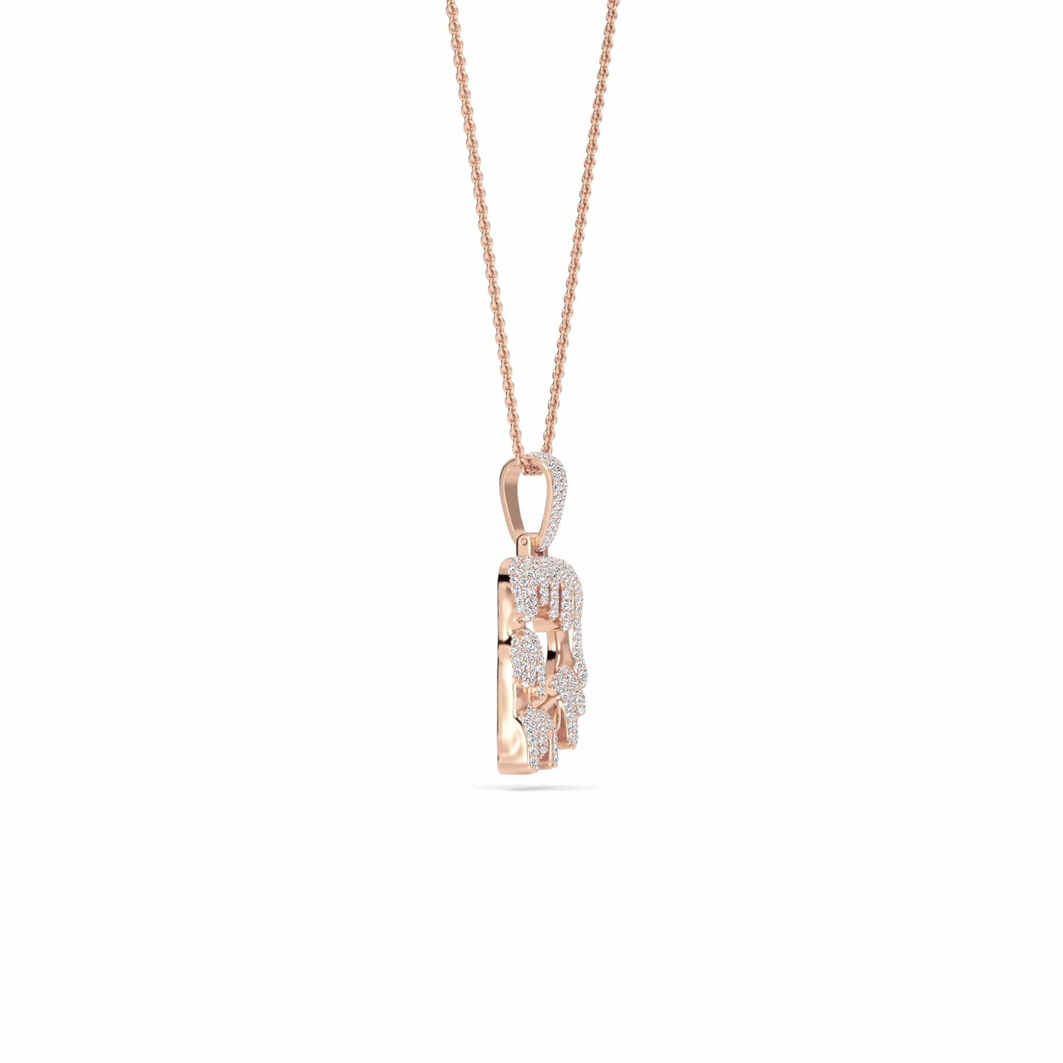 D Initial Dripping Diamond Pendant Necklace - Dev